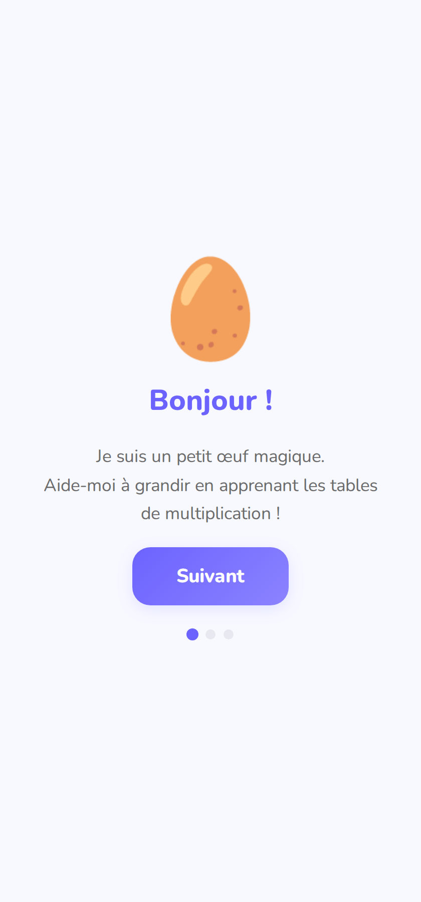 La mascotte se présente à l'enfant.