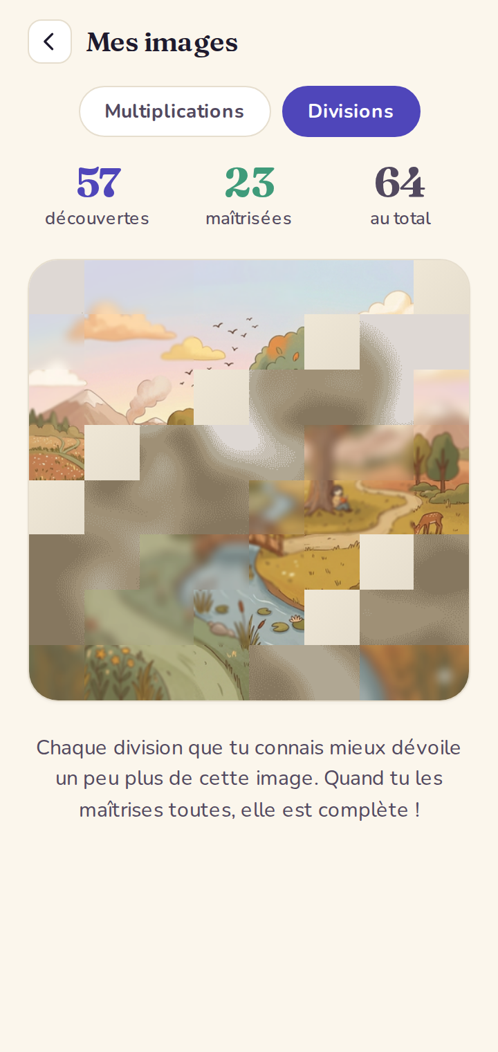 Une image mystère dédiée à la division, distincte de celle des tables.
